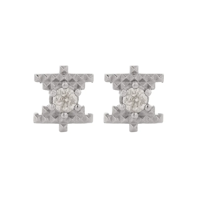 Modern Jewelry At Exclusive Discounts – Shop Today Zoe & Morgan Inti Stud Earrings - Sterling Silver & Peach Zircon