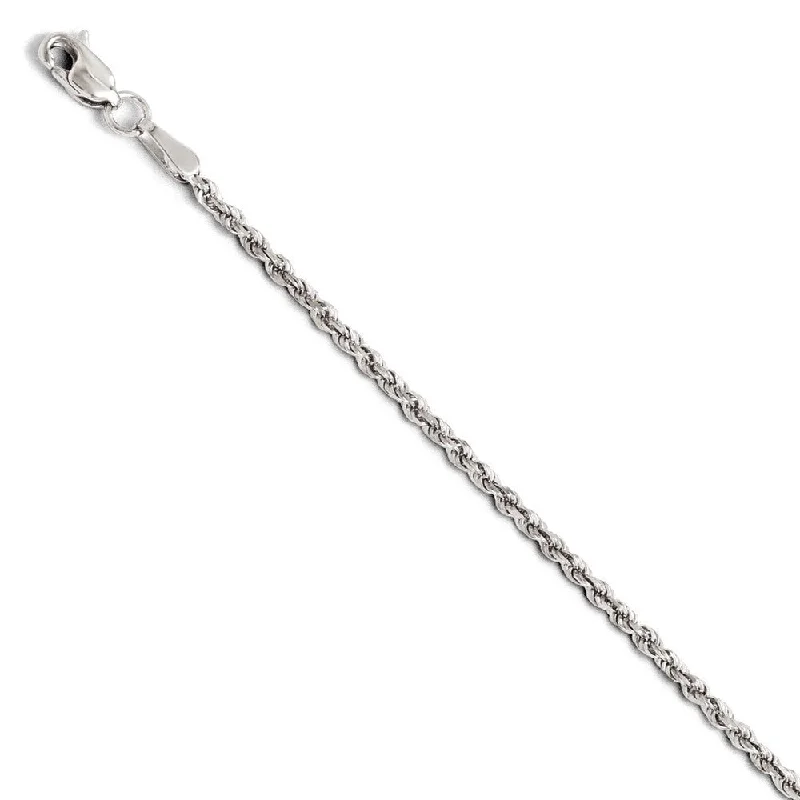 Timeless Jewelry Styles At Wallet-Friendly Prices 1.75mm 14k White Gold Solid Diamond Cut Rope Chain Bracelet