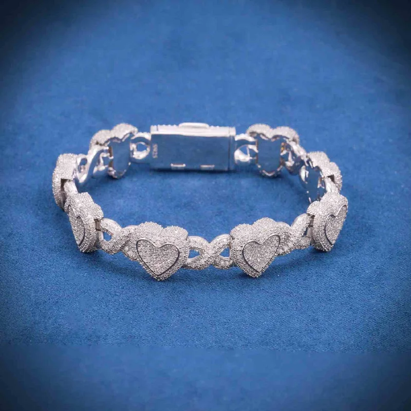 Exclusive Jewelry Offers – Sparkle For Less 10MM Heart Infinity Link Bracelet 14K Gold