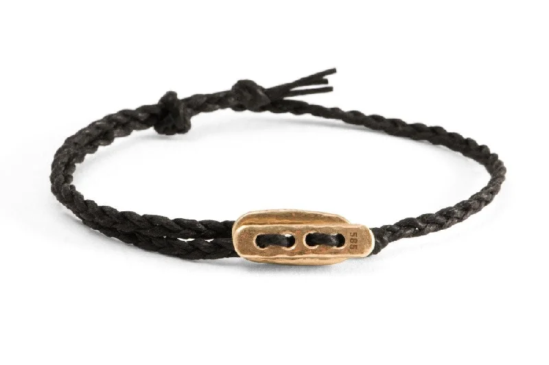 Unique Jewelry For Less – Shop The Sale Now #125 - Men’s bracelet Canvas Toggle black - GOLD