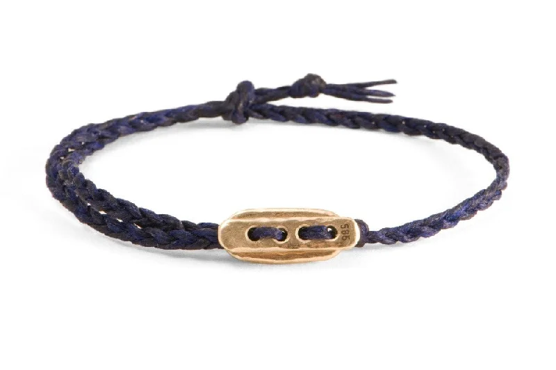 Jewelry Sale – Exclusive Styles At Lower Prices #127 - Men’s bracelet Canvas Toggle dark blue - GOLD