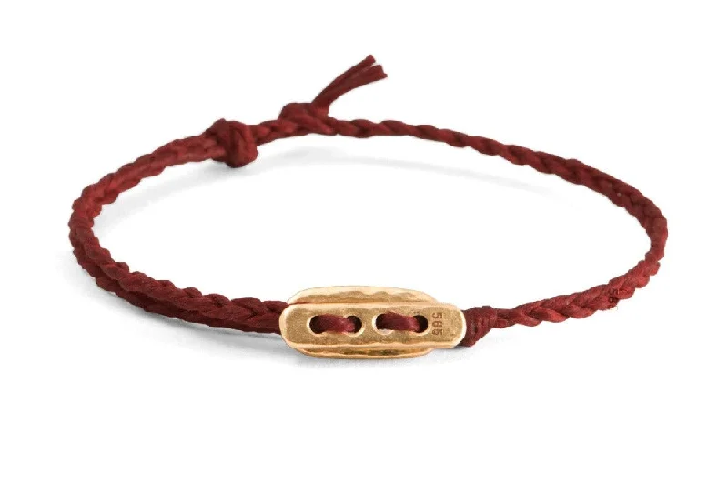 Grab Exquisite Jewelry At The Lowest Prices #126 - Men’s bracelet Canvas Toggle red - GOLD