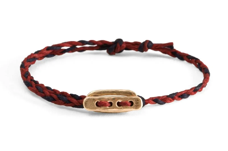 Make Your Outfit Shine With Discounted Jewelry #128 - Men’s bracelet Canvas Toggle red dark blue - GOLD