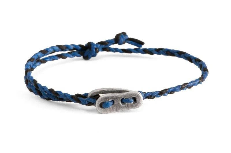 Timeless Jewelry At Special Discount Rates #121 - Men’s bracelet Canvas Sterling Silver toggle blue black