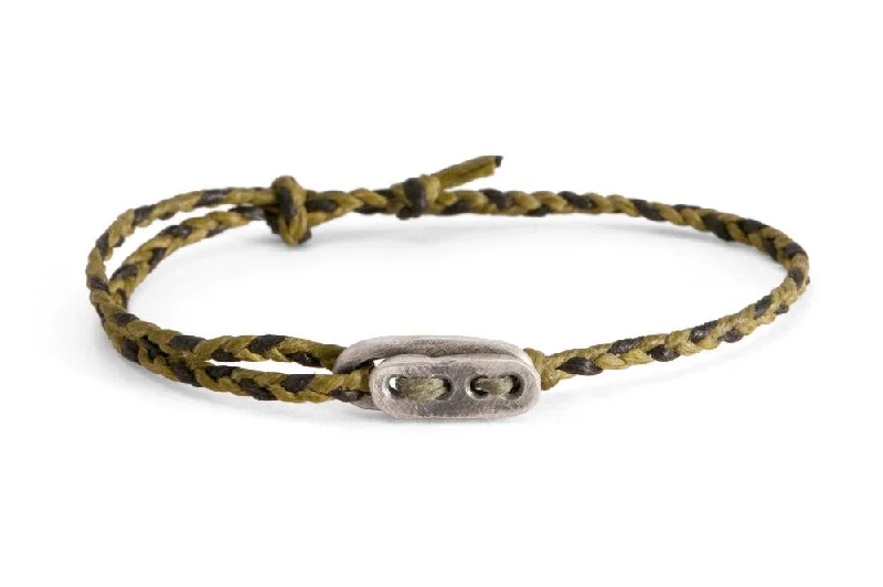 Don't Miss Our Biggest Jewelry Sale Of The Season #123 - Men’s bracelet Canvas Sterling Silver toggle green black