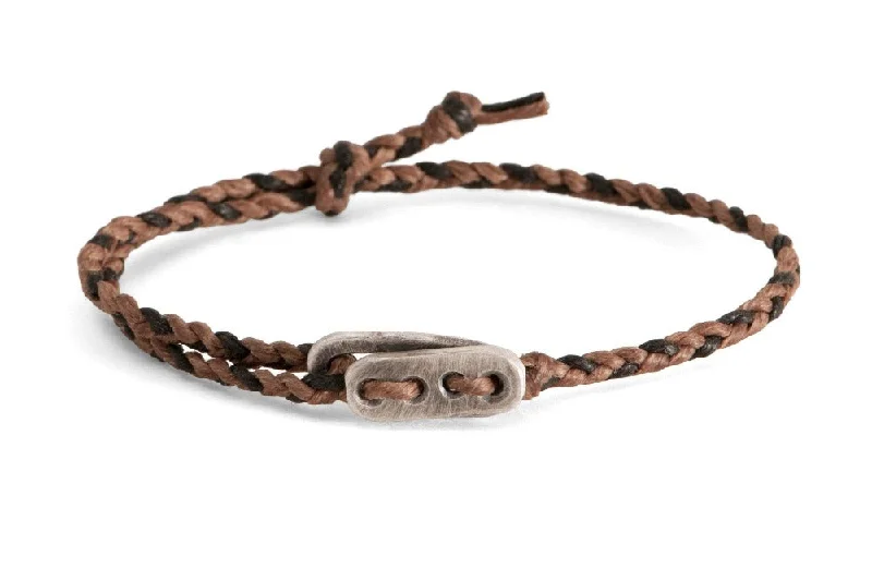 Elegant Jewelry Pieces At Unbelievable Prices #124 - Men’s bracelet Canvas Sterling Silver toggle brown black