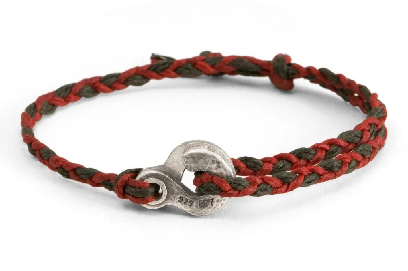 Save On Luxury Jewelry Pieces – Limited-Time Offers #134 - Men’s bracelet Canvas Double Hook green red