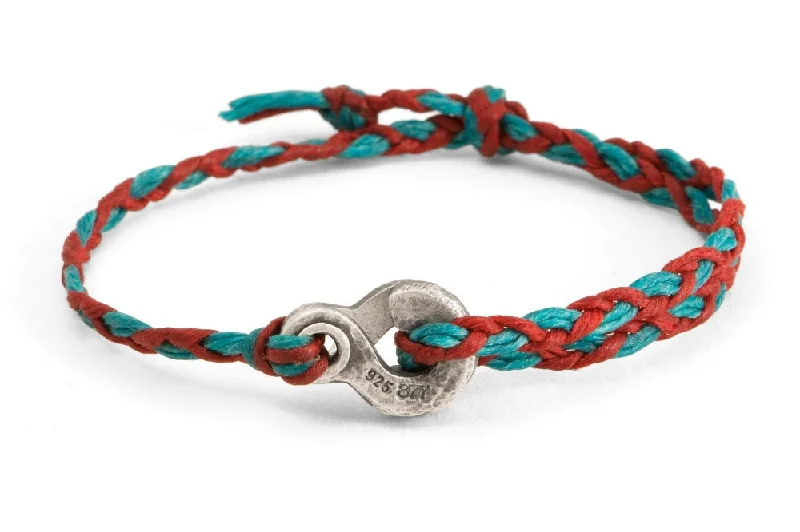 Elegant Jewelry Styles At Budget-Friendly Prices #135 - Men’s bracelet Canvas Double Hook red turquoise