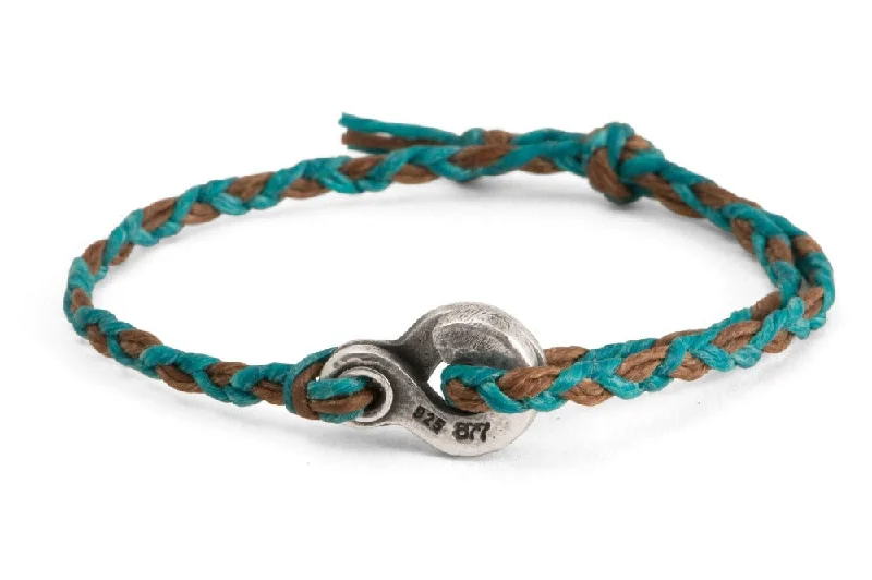 Exclusive Jewelry Sale Event – Shop Now #136 - Men’s bracelet Canvas Double Hook turquoise brown