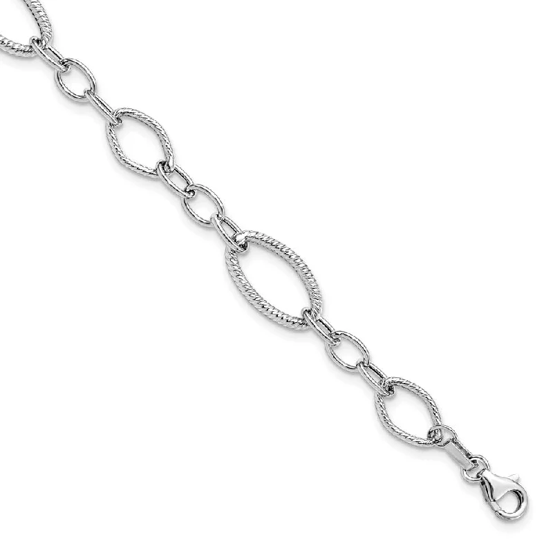 Dazzling Deals On Necklaces, Bracelets, And More 14k White Gold Italian 9mm Polished Link Chain Bracelet, 7.5 Inch