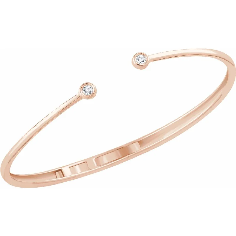Unmissable Jewelry Discounts – Elevate Your Look For Less 14k Yellow, White or Rose Gold Diamond Hinged Cuff Bracelet, 7 Inch