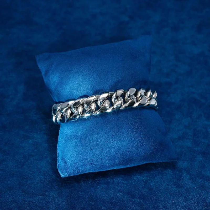 Must-Have Jewelry At Irresistible Discounts 14MM Cuban Link Bracelet 14K White Gold