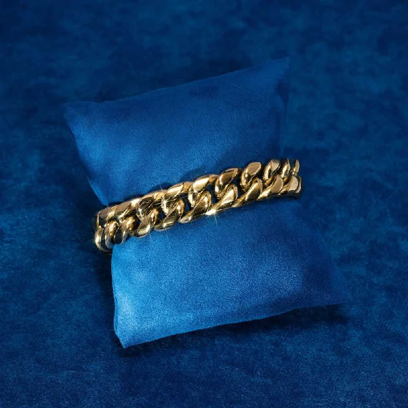 High-End Sparkle, Low-End Prices – Shop Now 14MM Cuban Link Bracelet 14K Yellow Gold