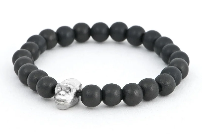 Timeless Elegance At Unbelievable Discounts #148 - Men’s beaded bracelet Sterling Silver monkey black