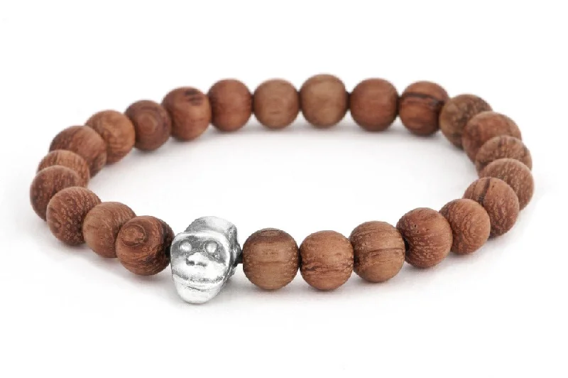 Big Discounts On Elegant Jewelry Collections #149 - Men’s beaded bracelet Sterling Silver monkey brown