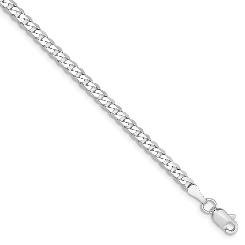 Elegant Jewelry At Unbeatable Prices – Shop Today 2.9mm, 14k White Gold, Flat Beveled Curb Chain Bracelet