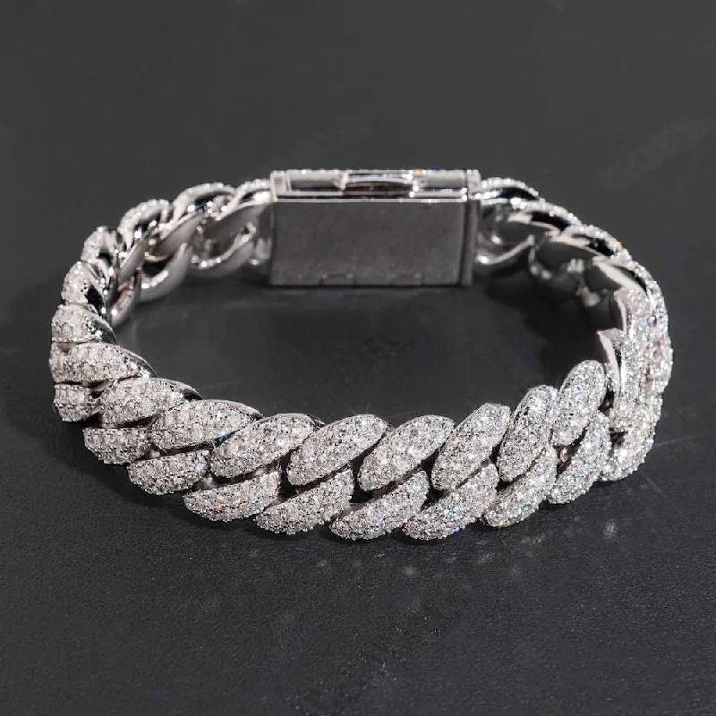 Unbeatable Offers On Luxury And Everyday Jewelry 2-Row Iced Out Miami Cuban Link Bracelet 14K Gold - 15MM