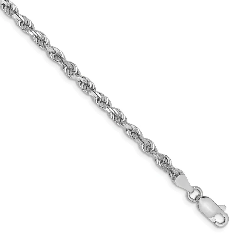 Must-Have Jewelry At Irresistible Discounts 3.3mm, 14k White Gold D/C Quadruple Rope Chain Bracelet