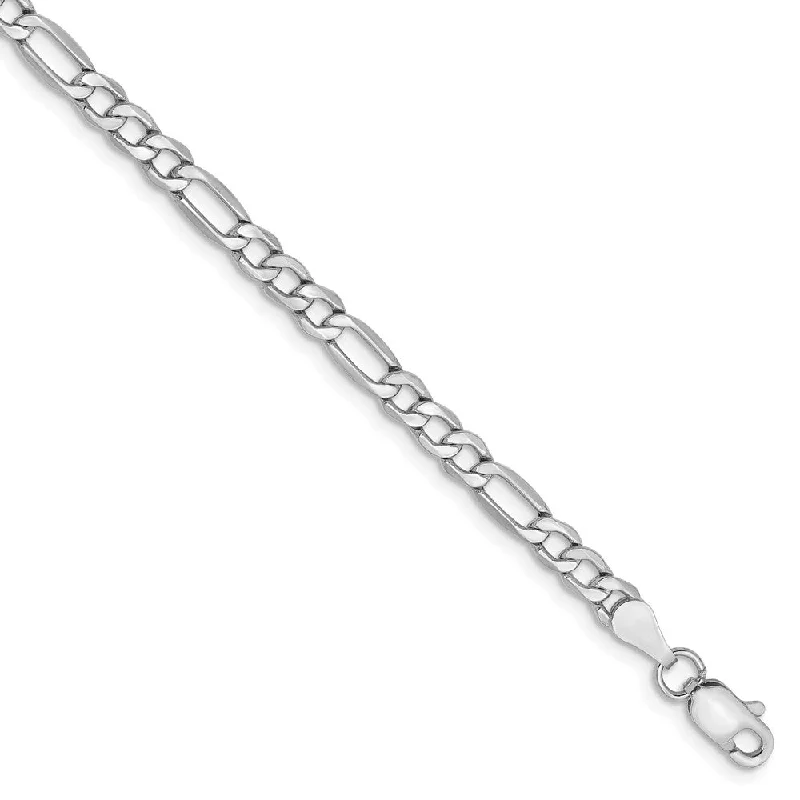 Stunning Jewelry Pieces At The Lowest Prices Ever 3.5mm 14k White Gold Hollow Figaro Chain Bracelet