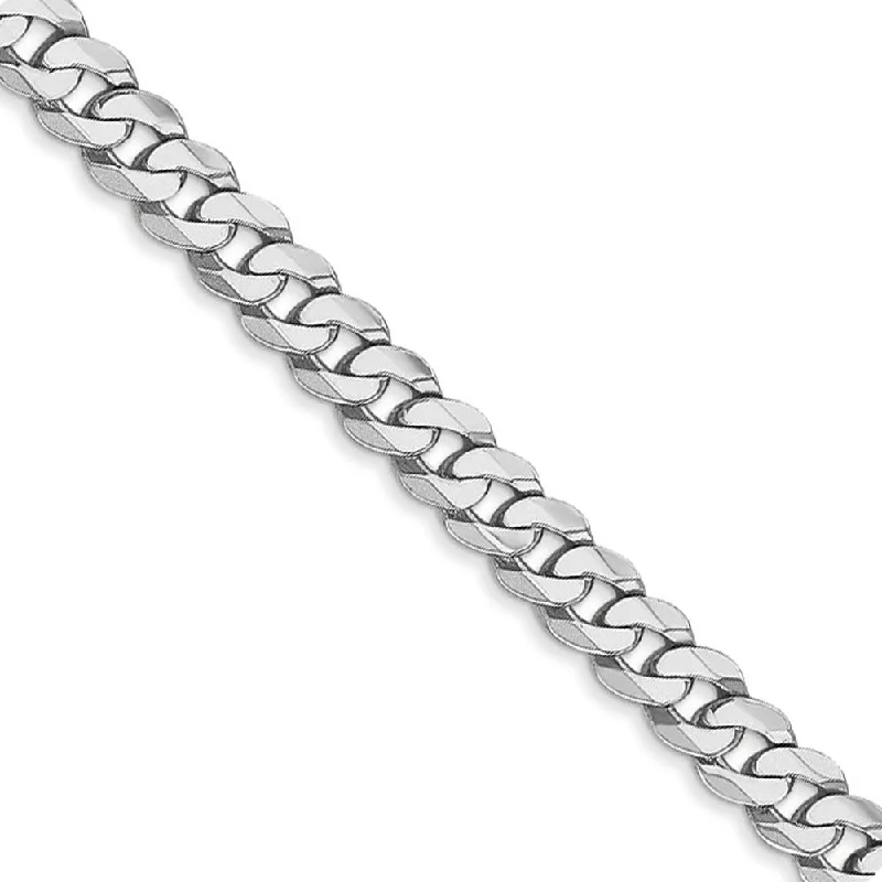 Trending Jewelry Now At Unbeatable Prices 4.3mm, 14K White Gold, Solid Miami Cuban (Curb) Chain Bracelet