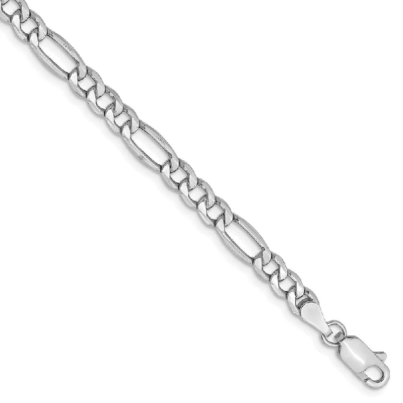 Jewelry Clearance Event – Stock Up Before It's Over 4.5mm, 14k White Gold, Hollow Figaro Chain Bracelet