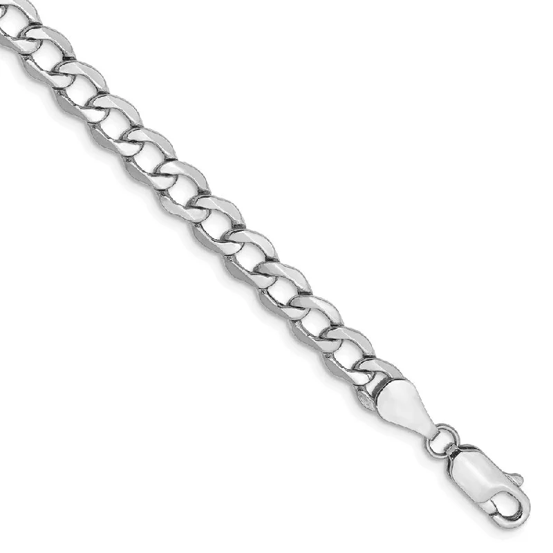 Shop Signature Jewelry Styles At Exclusive Prices 5.25mm, 14k White Gold, Hollow Curb Link Chain Bracelet