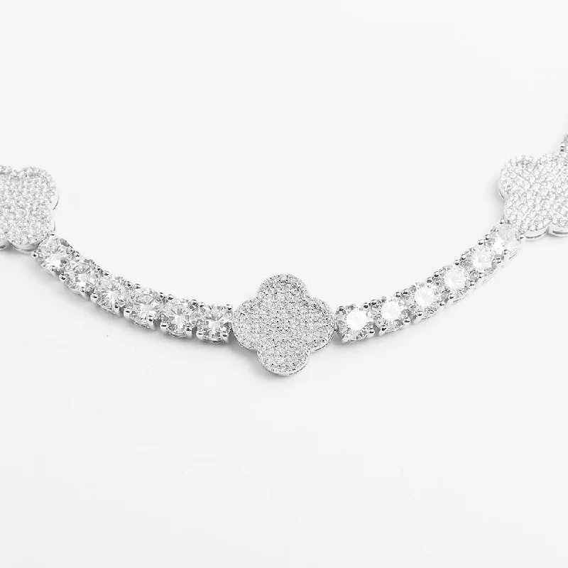 Seasonal Jewelry Sale – Upgrade Your Collection 5MM Leaf Clover Moissanite Bracelet 14K Gold