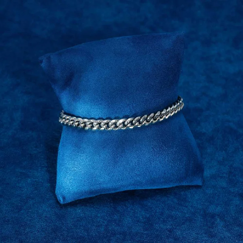 Your Perfect Accessory Now At The Best Price 6MM Cuban Link Bracelet 14K White Gold