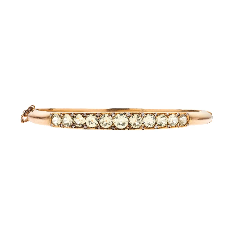 Your Dream Jewelry At Dream Prices – Shop Now Antique Victorian 14k Chrysoberyl & Rose Cut Diamond Bangle