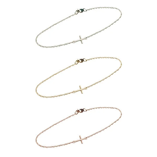 The Ultimate Jewelry Sale – Shop Premium Styles Tiny Sideways Cross Bracelet for Baby and Child
