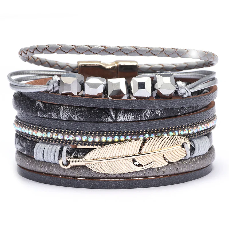 Shop Elegant Jewelry At Unbeatable Prices STEEL MAGNOLIA - Leather Accent Bracelet