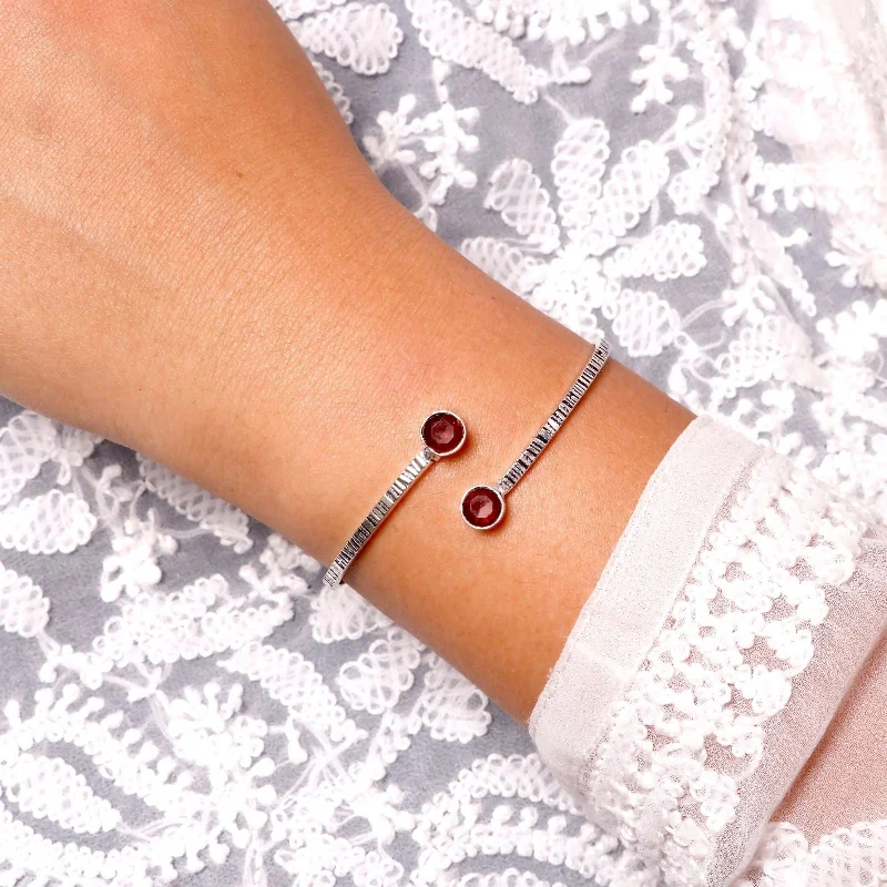 Premium Jewelry, Premium Discounts – Act Fast Bhamini Red Silver Oxidized Bracelet