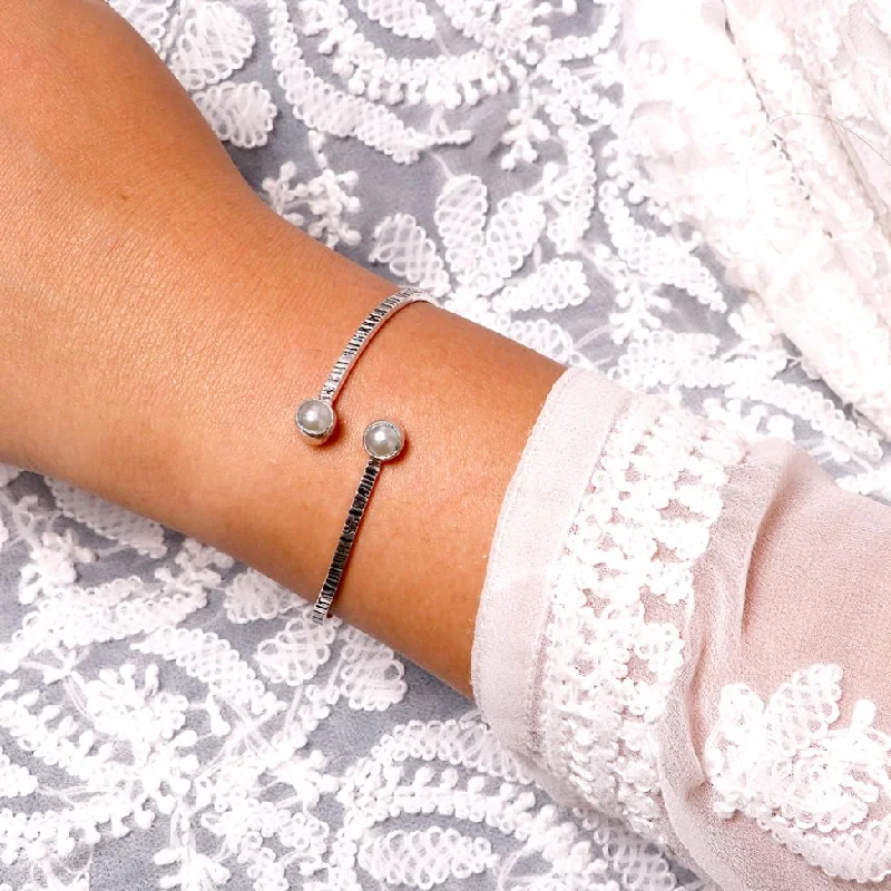 Final Call For Exquisite Jewelry At Reduced Rates Bhamini White Silver Oxidized Bracelet