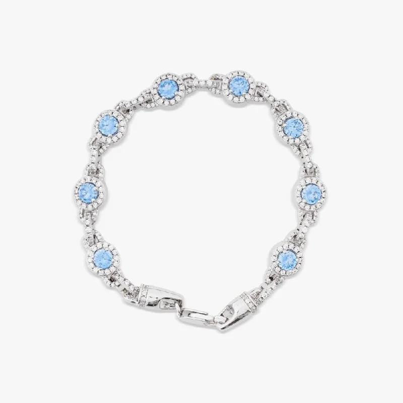 Discounted Luxury Jewelry – Shine Without The Splurge Blue Halo Moissanite Bracelet