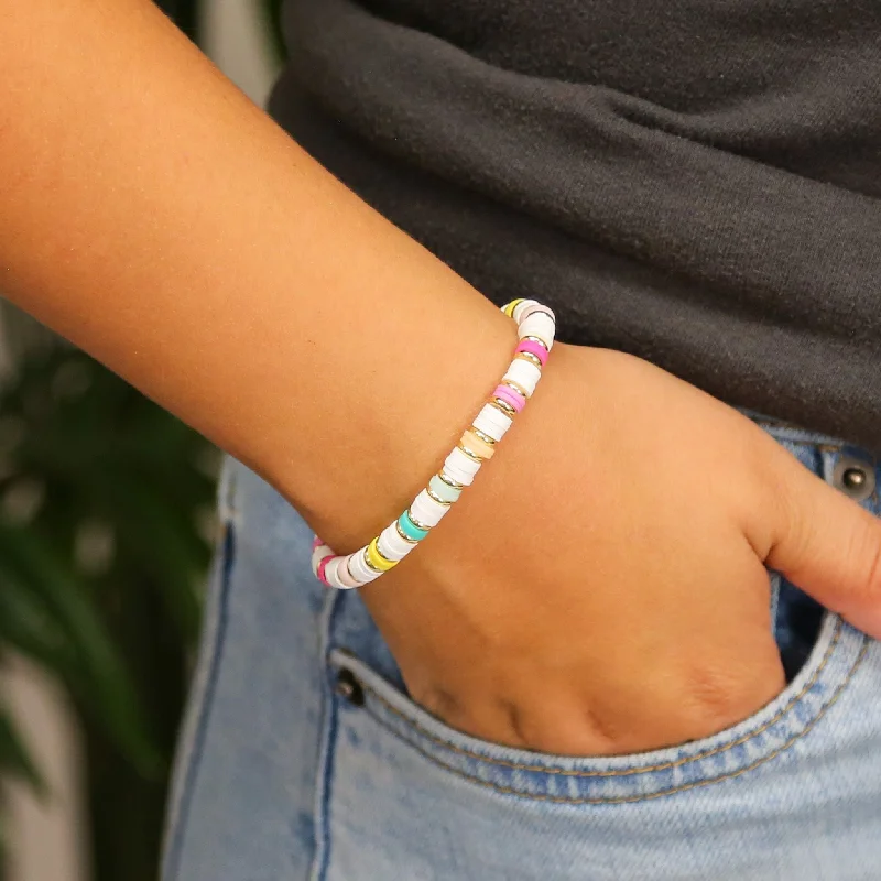 Get Ready To Sparkle – Special Jewelry Discounts Chalk - Colorful Clay Beaded Accent Bracelet