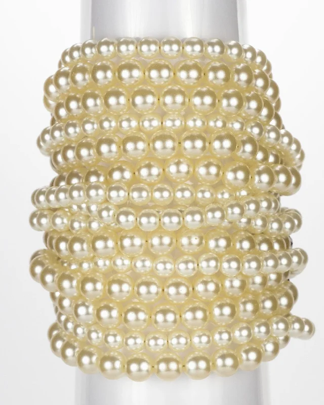 Shop Handcrafted Jewelry At Special Promotional Rates Chunky All Pearl Cuff 1", Ivory