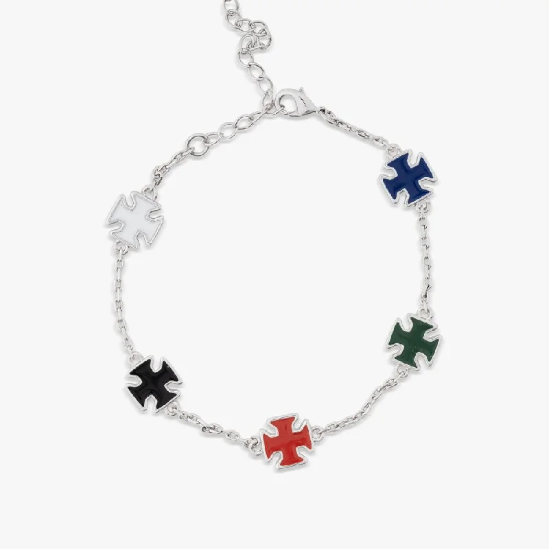 Exclusive Jewelry Offers – Shine For Less Cross Motif Colorful Bracelet