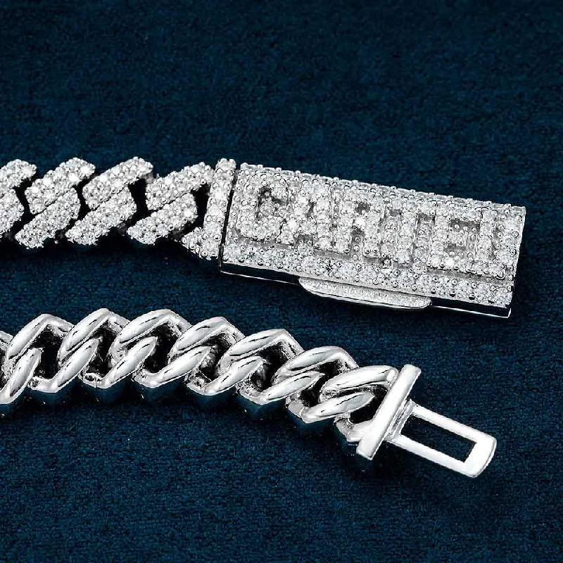 Unique Jewelry Designs Now At Discounted Rates CUSTOM CLASP 8MM Moissanite Cuban Link Bracelet 14K Gold