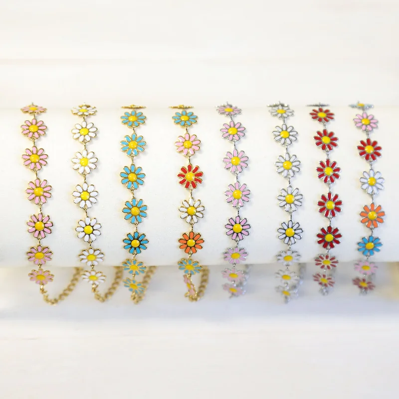 Elegant Jewelry At Unbeatable Prices – Shop Today DAINTY DAISY - Flower Chain Accent Bracelet - Adjustable