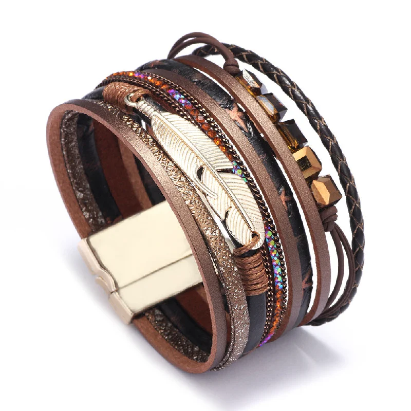 Limited-Stock Jewelry Sale – Once It's Gone, It's Gone MAHOGANIC - Leather Wrap Accent Bracelet