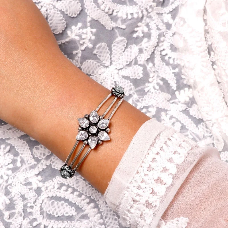 Best-Selling Jewelry Styles Now At Exclusive Discounts Dhatri White Silver Oxidized Bracelet