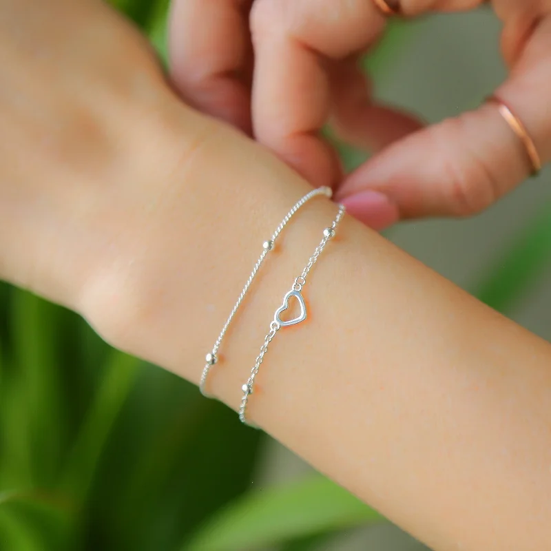 Flash Sale On Stunning Jewelry – Don't Miss Out FLATTERED - 925 Sterling Silver Heart Bracelet