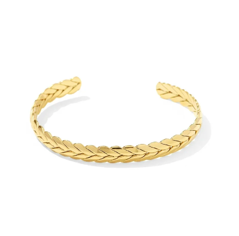 Shop Dazzling Jewelry At The Best Prices GOLD BRAID - 18K Gold Cuff Bracelet - Accent