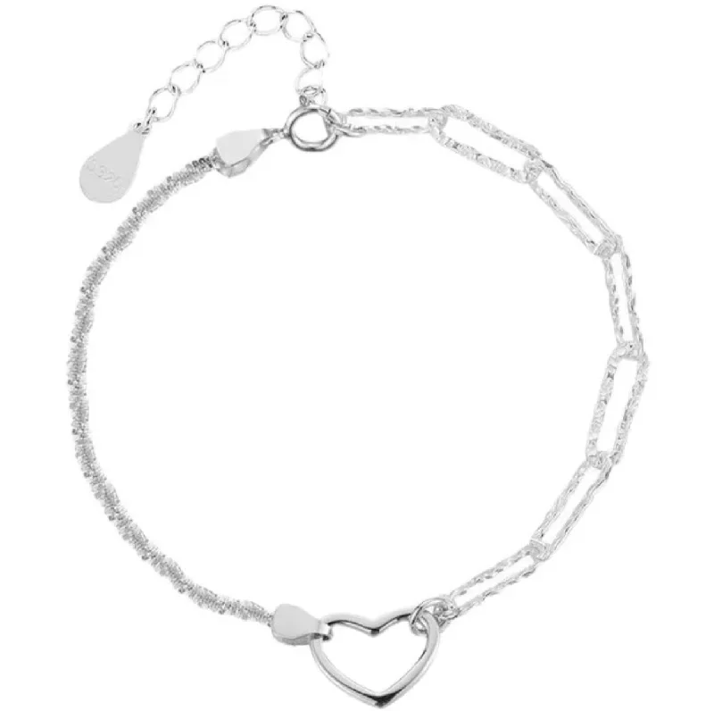 Limited-Time Offer On Premium Jewelry Collections HEART THROB - Sterling Silver Plated Accent Bracelet