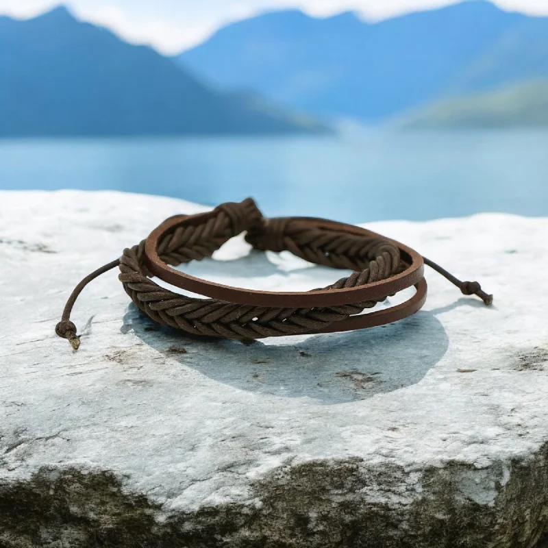 Elevate Your Jewelry Collection With Limited-Time Savings BUCKSHOT - Men's Leather Multi-Strand Bracelet