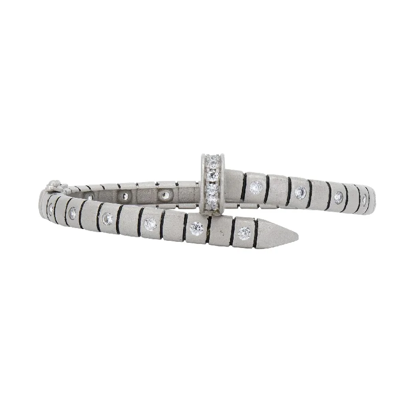Flash Sale On Elegant Jewelry – Don't Miss Out Industrial Finish Grooved Nail Hinge Bracelet