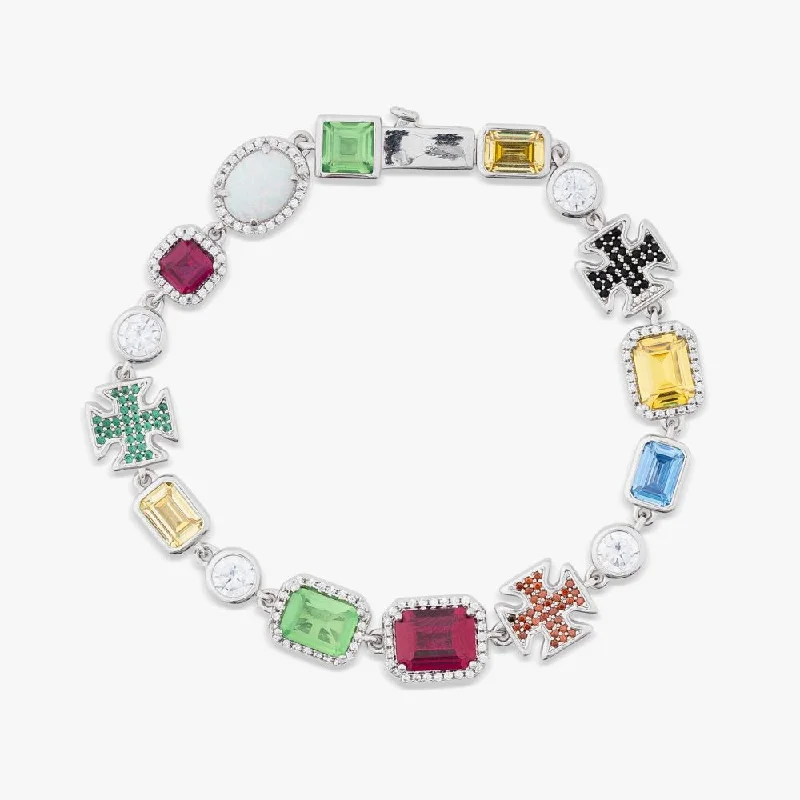 Elegant Jewelry At Unbeatable Offers – Shop Before It's Gone Multi Gemstone Moissanite Motif Bracelet