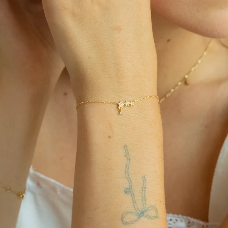 Waterproof Stainless Steel Jewelry For Lasting Beauty Stella Triple Stars Gold Charm Bracelet