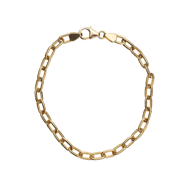 Delicate Crystal Jewelry For Sophisticated Charm Stephanie Windsor 14kt  120mm Solid Oval Link Bracelet