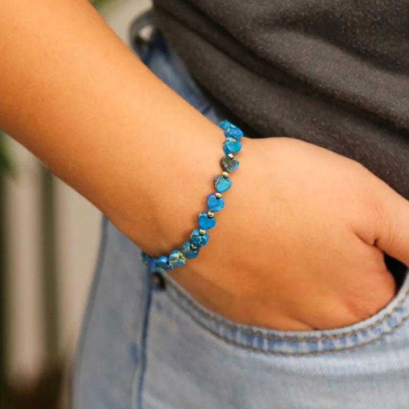 Personalized Jewelry Sale – Meaningful Gifts At Great Prices Stoned Heart Blue - Stone Heart Accent Bracelet